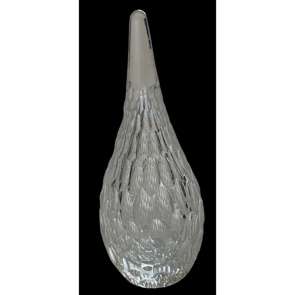 Josef Svarc Teardrop Bohemia Glass Crystal Faceted Mid Century Sculpture Signed